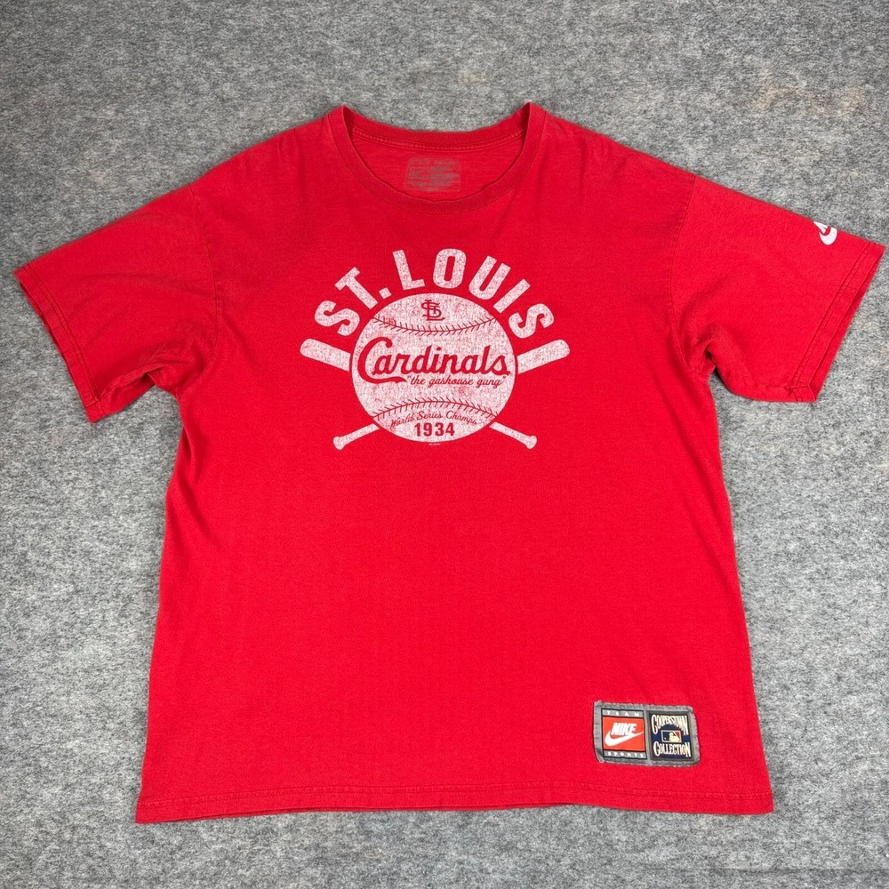 Nike Team St Louis Cardinals MLB T-Shirt Cooperstown Collection Red Mens Large L
